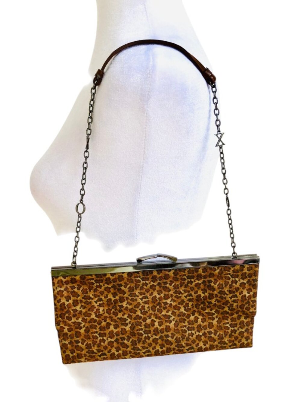XOXO Leopard Shoulder Bag Chain Strap Y2K